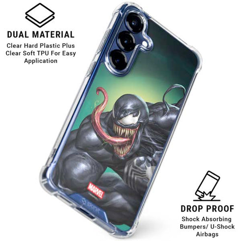 Marvel Venom Symbiote Galaxy S25 Clear Case